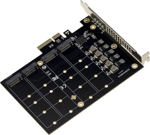 Alt view image 2 of 4 - KALEA-INFORMATIQUE M2 PCIe 3.0 x4 Controller Card for 4 SSD M.2 NVMe M Key Works Without Bifurcation Mode