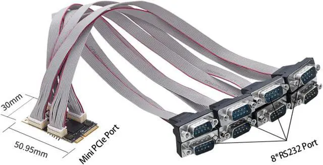 Alt view image 6 of 6 - PieceIe to 8 Port RS232 Card PieceIe to 8 Ports RS232 Expansion Card Card Controller 17V358