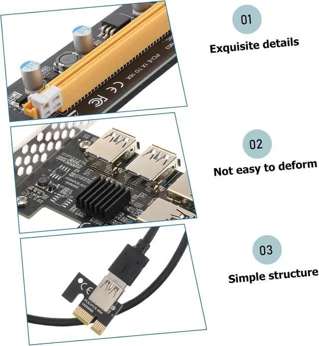 Alt view image 4 of 6 - Angoily Pci Express Riser Card Nvme Pcie Adapter USB Expander for Laptop Pcie Extender Computer Supply
