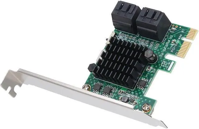 Alt view image 6 of 6 - PCI-E to 4 Ports SATA3.0 Adapter Card PCI-E to SATA3.0 Expansion Card 6Gbps Transmission Rate Multiple Systems Compatible