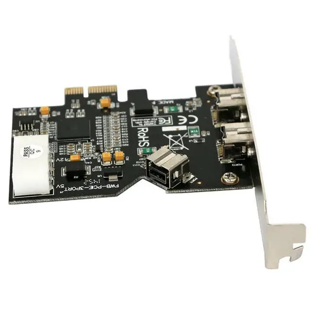 Alt view image 3 of 6 - 1pcs PCI Express PCI-E ×1 to 3 Ports 1394B Controller Card Add On Card for FireWire 800 IEEE 1394 B 2+1 Digital Camera Video Capture