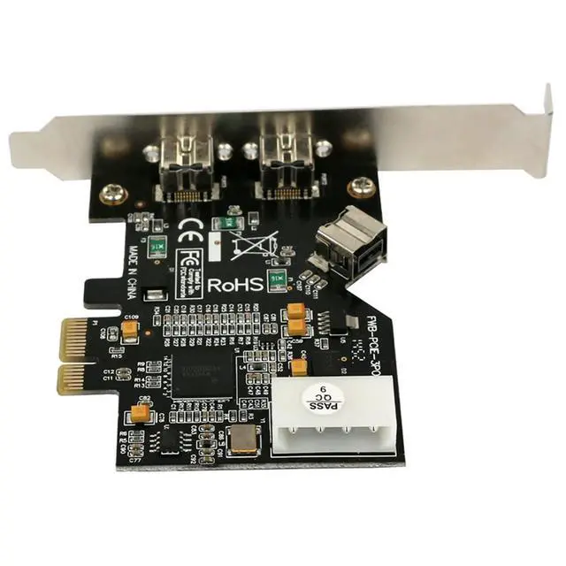 Alt view image 4 of 6 - 1pcs PCI Express PCI-E ×1 to 3 Ports 1394B Controller Card Add On Card for FireWire 800 IEEE 1394 B 2+1 Digital Camera Video Capture