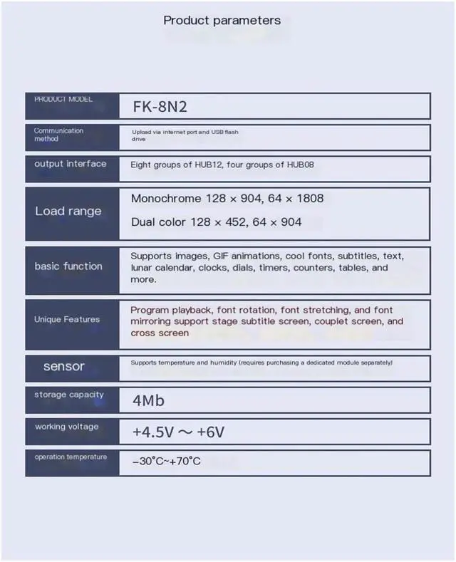 Alt view image 4 of 5 - Control Card FK-8N2 Network Port Network USB Flash Disk Opera Stage subtitle Screen Single and Double Color LED Display 8n2