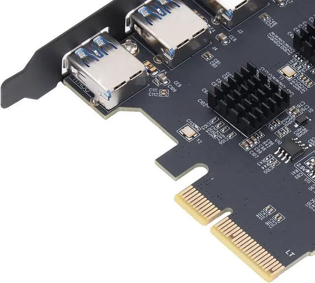 Alt view image 4 of 7 - USB 3.2 Gen2 Pcie Expansion Card Durable PCB Material High Speed 10Gbps Expansion Card with 3 Type A and 2 Type C Ports Multi Device Connectivityfor Computer Motherboard Upgrade