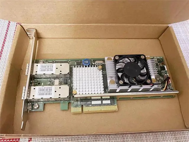 Alt view image 2 of 4 - KJYD8 57711 BCM957711A113G 10Gb 10GbE Gigabit Dual Port PCIE Fiber Network Card 0KJYD8 for R610 R710 R910