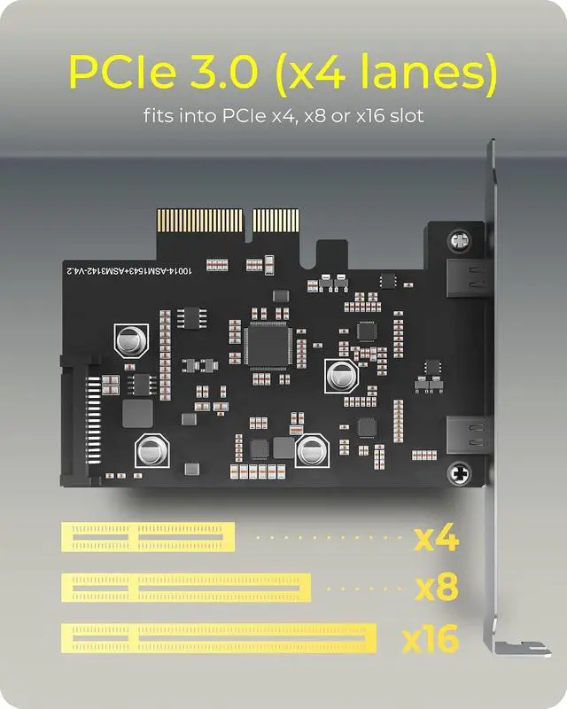 Alt view image 3 of 7 - ICY BOX PCIe Controller Card 2 x USB-C 3.1 Gen 2 (up to 10 Gbps) Ports - Silver