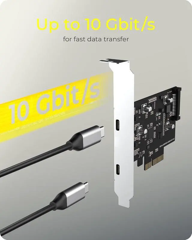 Alt view image 4 of 7 - ICY BOX PCIe Controller Card 2 x USB-C 3.1 Gen 2 (up to 10 Gbps) Ports - Silver