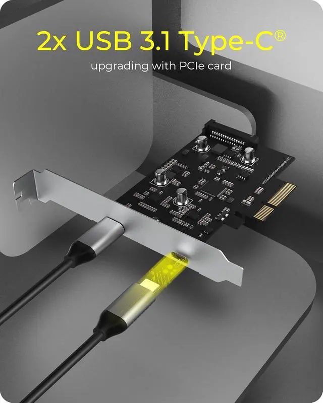 Alt view image 2 of 7 - ICY BOX PCIe Controller Card 2 x USB-C 3.1 Gen 2 (up to 10 Gbps) Ports - Silver
