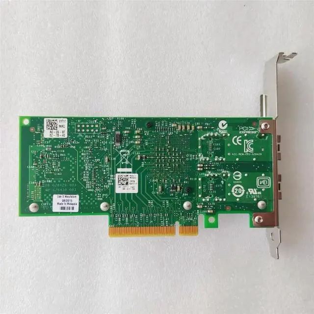 Alt view image 6 of 6 - 10GB 2 Dual Port X520-DA2 XYT17 942V6 for 10G SFP+ PCI Express x8 82599ES Chip Ethernet Network Card Module(Both Baffle)