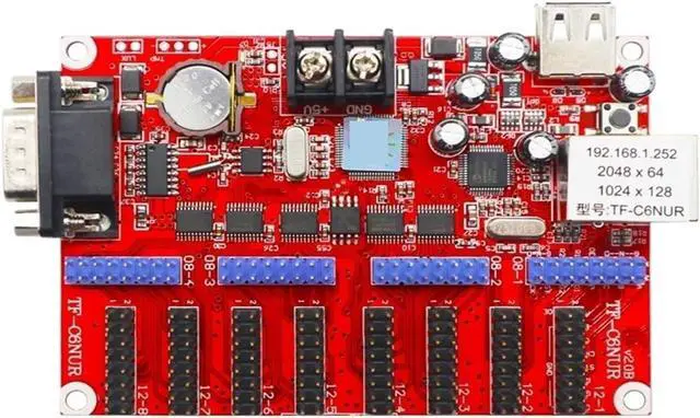 Main image of Dazzle Blue Light Control Card TF-C6NUR Network Port U Disk Serial Port Single and Dual Color led Display M6NUR C6NUR