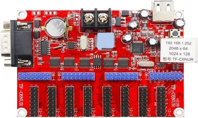 Alt view image 2 of 4 - Dazzle Blue Light Control Card TF-C6NUR Network Port U Disk Serial Port Single and Dual Color led Display M6NUR C6NUR
