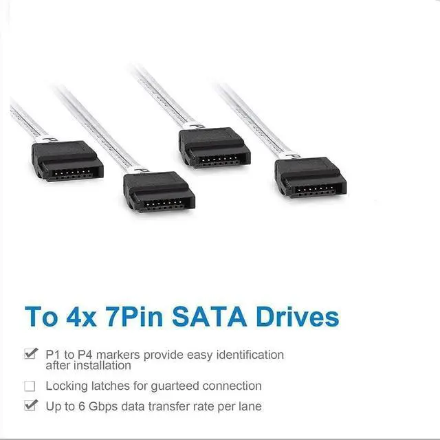 Alt view image 7 of 7 - LSI 9211-8i RAID Controller Card with Mini SAS SFF-8087 to 4 SATA Cable, 6Gb/s Internal SAS/SATA HBA Card, LSI 2008 Chip, PCI Express 2.0 X8, 2X SFF-8087 Ports, 1 Meter (3.3ft) Interna