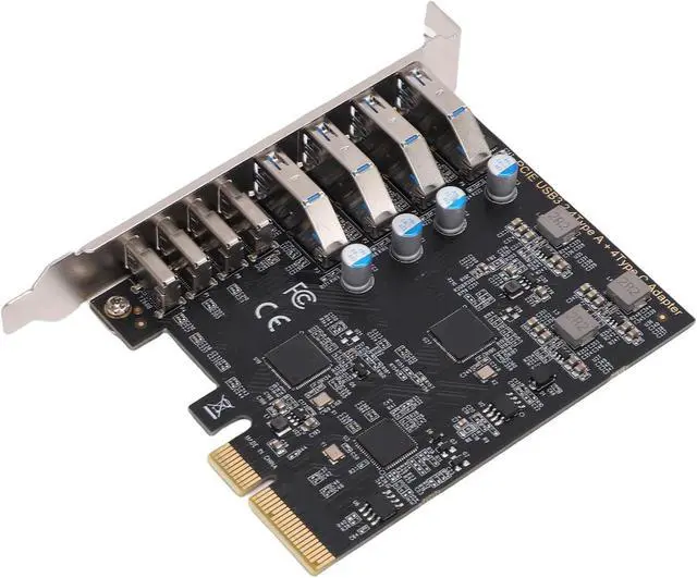 Alt view image 7 of 7 - Generic PCIe USB 3.2 Gen 2 Expansion Card Efficient Data Transfer for Desktop PC Gaming Enthusiasts Black 1pc