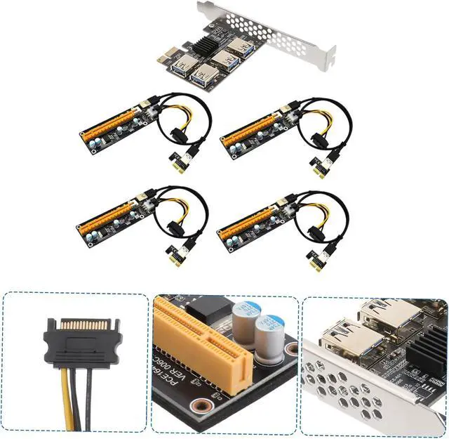 Alt view image 3 of 7 - Pci-e to USB Expansion Card to Pci-e Riser Adapter for Mining Easy Installation with High Reliability Play Design for Gpu Connectivity