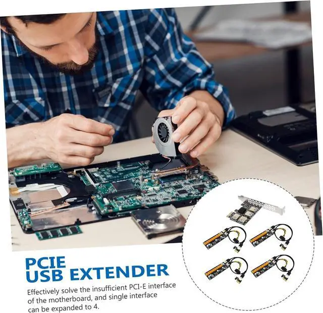 Alt view image 6 of 7 - Pci-e to USB Expansion Card to Pci-e Riser Adapter for Mining Easy Installation with High Reliability Play Design for Gpu Connectivity