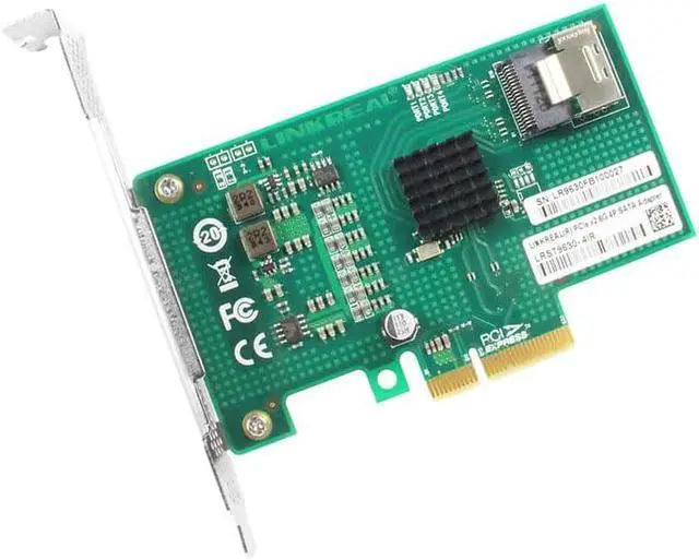 Alt view image 3 of 7 - PCIe x4 SATA RAID Card, 4 Port 6Gb/s, Marvell 88SE9230, RAID 0/1 Support, SFF-8087