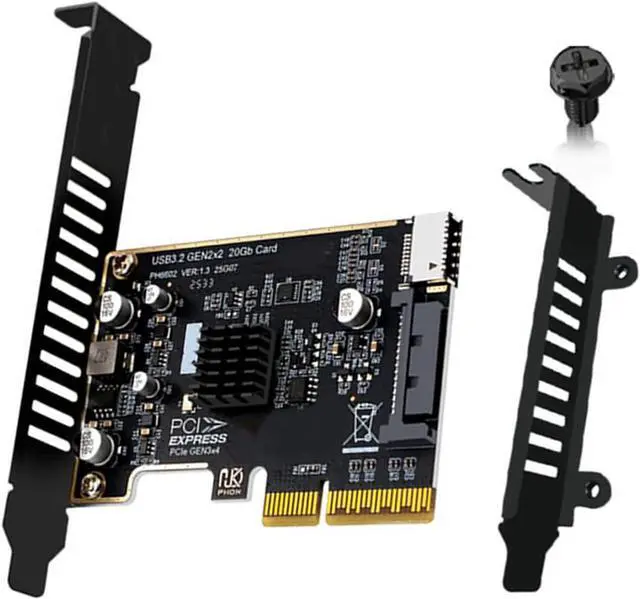 Main image of USB 3.2 Gen2 Front Panel Converter PCIe 4X Slot 20Gbps Adapter with Oxidation-Resistant Contacts