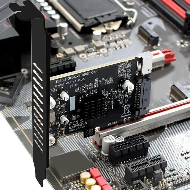 Alt view image 3 of 7 - USB 3.2 Gen2 Front Panel Converter PCIe 4X Slot 20Gbps Adapter with Oxidation-Resistant Contacts