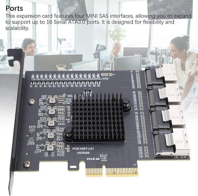 Alt view image 4 of 7 - GOWENIC PCIE to SFF 8087 Adapter, Connects up to 16 Serial ATA 3.0 Hard Drives, with Four MINI SAS Interfaces, for Win 10 11 2003 System
