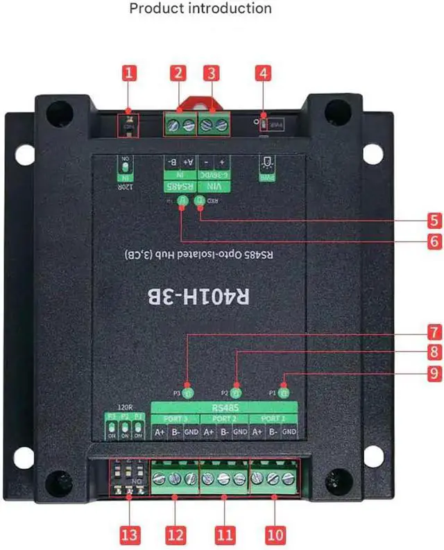 Alt view image 7 of 7 - Mjaie RS485 Optically Isolated Hub Multiple Port Half Duplex Secure Data Exchange Half Duplex