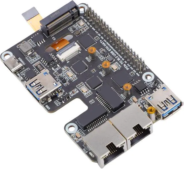 Alt view image 3 of 7 - Jiawu PCIe to USB 3.2 Gen1 Adapter Compact Dual Functionality for 5 2.5G Ethernet and NVMe Expansion