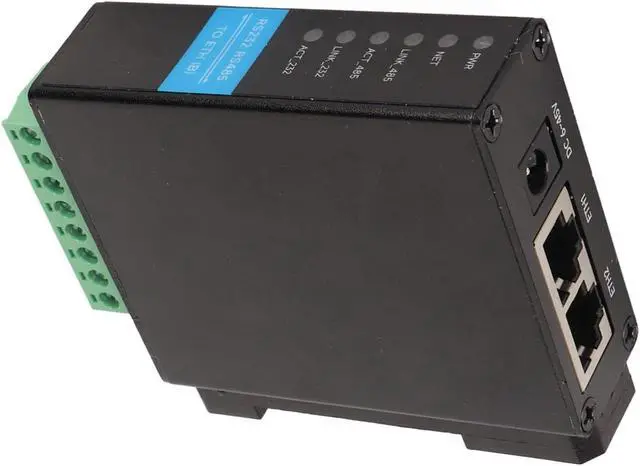 Alt view image 4 of 7 - to RJ45 Ethernet Serial Server, Dual Channel Mount Module, RS232 to RJ45 Ethernet Converter with 1200 to 115200bps Baud Rate, Aluminum Alloy Housing for Industrial