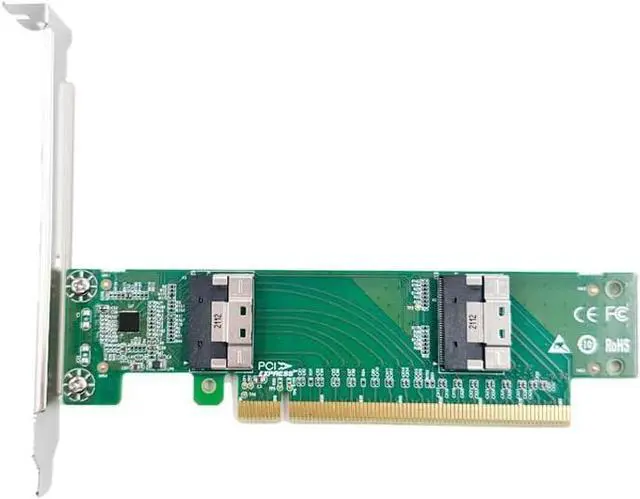Main image of PCIe 4.0 x16 to Dual SlimSAS 8i Adapter - 4 NVMe SSD Support, U.2 Compatible, SFF-9402 Standard