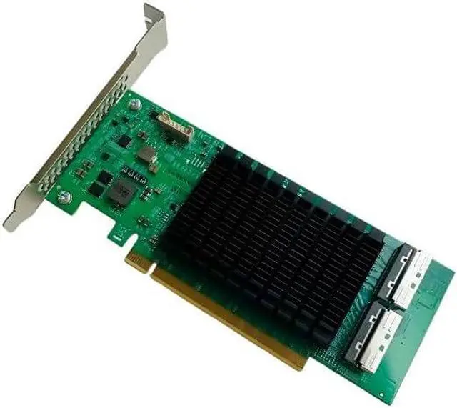 Alt view image 2 of 7 - PCIe5.0 Retimer NVMe Adapter, Two x8 MCIO Connector, PCIe 5.0 x16 Enabled NVMe Gen5.0 SSD or PCIe 5.0 Device