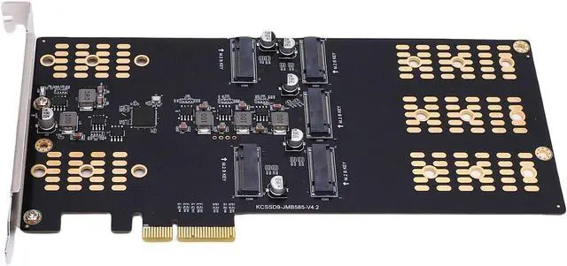 Alt view image 2 of 7 - Fabater M.2 PCIe to M.2 Serial ATA SSD Adapter Easy Installation 5 Slot Card for Enhanced Performance