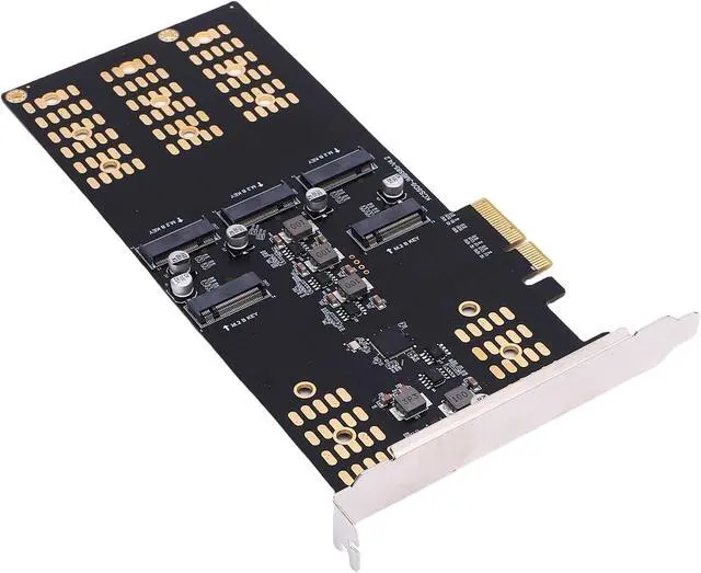 Alt view image 5 of 7 - Fabater M.2 PCIe to M.2 Serial ATA SSD Adapter Easy Installation 5 Slot Card for Enhanced Performance