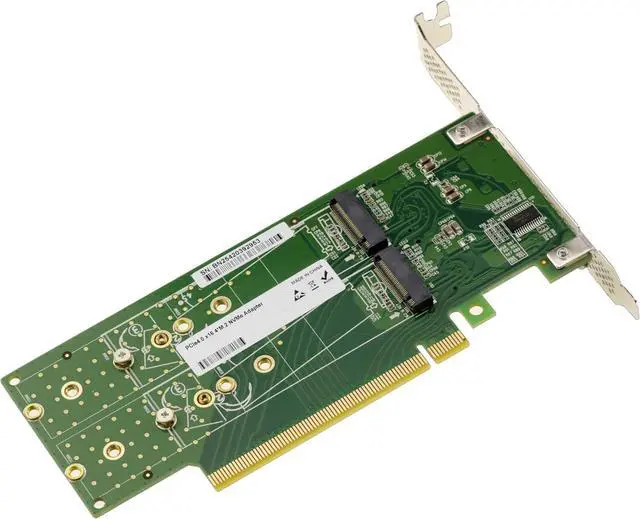 Alt view image 3 of 6 - KALEA-INFORMATIQUE Dual Sided PCIe Gen 4.0 x16 Controller Card for 4 SSD M.2 NVMe M Key Mount Low or High Profile