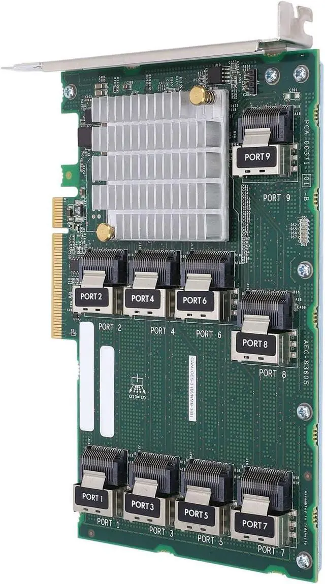 Alt view image 4 of 7 - SAS Controller Card AEC 83605 Powerful Data Transfer 24 Hard Drives Expansion 9 Ports PCIE X 8 Expander Card Server DL380 388 G9 G10
