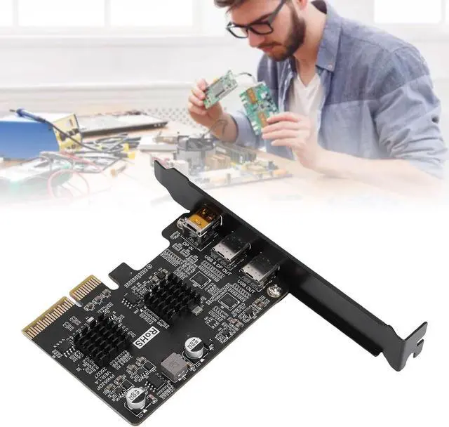 Alt view image 3 of 7 - Type C Expansion Card, USB 3.0 10G PCIe Card with DisplayPort Video 4K 60Hz, Supports Type C to USB VGA Ethernet Docking Station, for Desktop PC