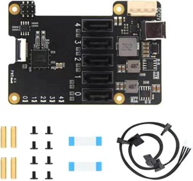 Alt view image 6 of 7 - Expansion Card X1009 PCIe to 5-Port Expansion Board for 5 5B SATA3.0 Interfaces Fast 5Gbps Data Transfer