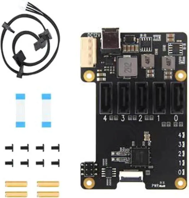 Alt view image 7 of 7 - Expansion Card X1009 PCIe to 5-Port Expansion Board for 5 5B SATA3.0 Interfaces Fast 5Gbps Data Transfer