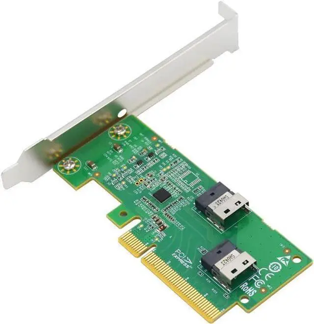 Alt view image 2 of 4 - Generic PCI Express 4 PCI Express 4.0 x8 to Two SlimSAS SFF-8654 4i Adapter.0 x8 to Two SlimSAS SFF-8654 4i Adapter