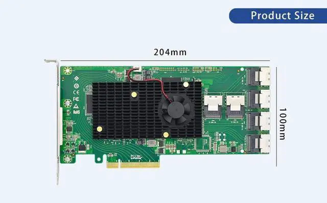 Alt view image 6 of 6 - PCIe x8 SAS Expansion Card, 24-Port SAS/SATA, SFF-8087, 6Gb/s, UEFI Support