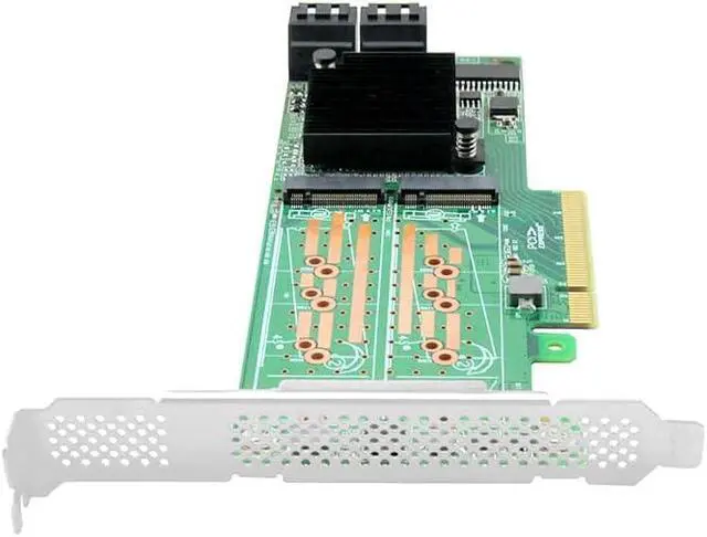 Alt view image 2 of 7 - PCIe 2.0 x8 RAID Controller Card, 8-Port M.2 SATA 3.0, SAS2008 Chipset, UEFI Support