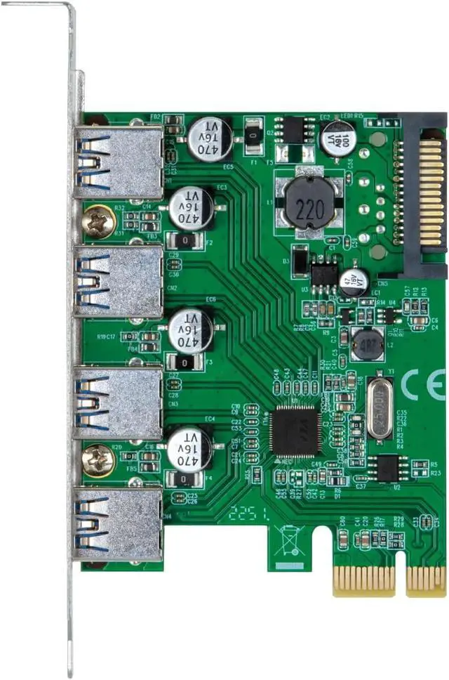 Alt view image 3 of 7 - Century Port & TIE USB 5Gbps x 4 Ports Expansion PCI Express x1 Connection Interface Card CIF-USB5G4P_FP