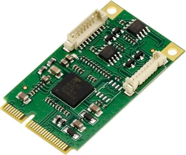 Alt view image 2 of 5 - KALEA-INFORMATIQUE Mini PCIe 2 Port RS422 RS485 DB9 Serial Card with EXAR XR17V352 Chipset Supplied with Adapters for Wire to Wire Mount.