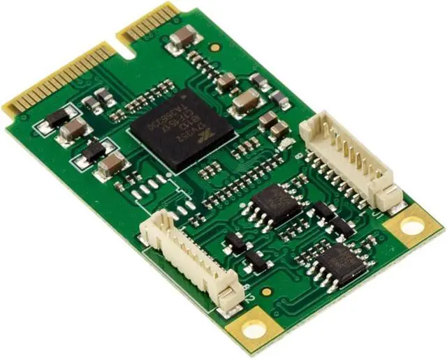 Alt view image 3 of 5 - KALEA-INFORMATIQUE Mini PCIe 2 Port RS422 RS485 DB9 Serial Card with EXAR XR17V352 Chipset Supplied with Adapters for Wire to Wire Mount.