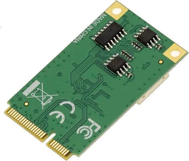 Alt view image 4 of 5 - KALEA-INFORMATIQUE Mini PCIe 2 Port RS422 RS485 DB9 Serial Card with EXAR XR17V352 Chipset Supplied with Adapters for Wire to Wire Mount.