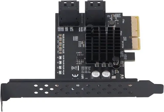 Alt view image 2 of 6 - 4 Port SATA3.0 Expansion Card, PCIe 4X 6Gbps RAID Controller with 88SE9230 Chipset for Linux