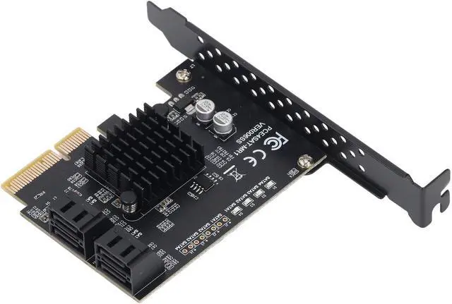 Alt view image 3 of 6 - 4 Port SATA3.0 Expansion Card, PCIe 4X 6Gbps RAID Controller with 88SE9230 Chipset for Linux