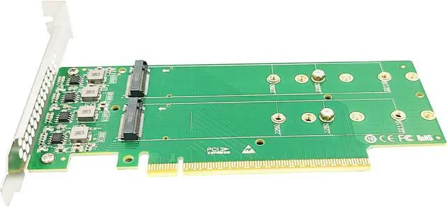 Alt view image 3 of 5 - PCIe 5.0 x16 to 4-Port M.2 NVMe SSD Adapter Card XIC PE5162