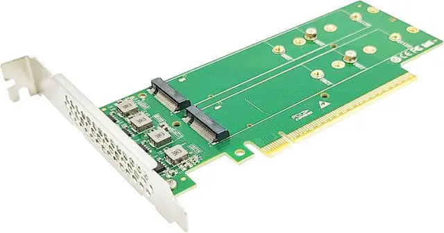 Alt view image 4 of 5 - PCIe 5.0 x16 to 4-Port M.2 NVMe SSD Adapter Card XIC PE5162