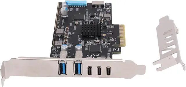 Alt view image 3 of 7 - Jiawu PCIe to USB 3.2 Gen 2 Card Fast Data Transfer 10Gbps for Desktop PCs Black 5 Ports