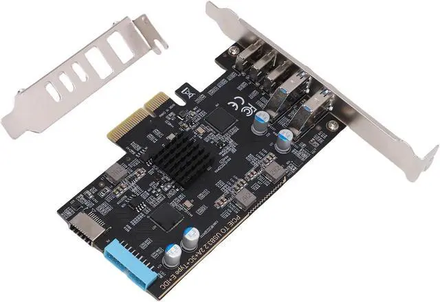 Alt view image 3 of 7 - Jiawu PCI Express USB 3.2 Gen 2 Card Efficient Data Transfer 10Gbps for Laptops and PCs Black