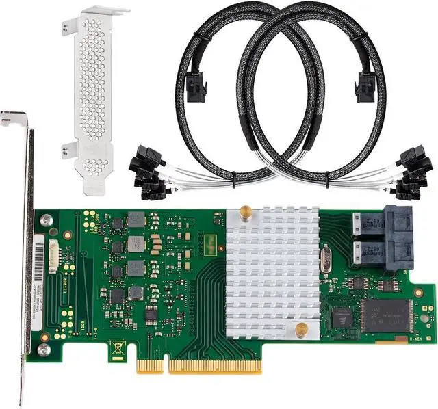 Main image of SAS HBA Card Compatible with LSI 9300-8i IT Mode 8-Port with SATA Cables | SAS3008, PCIe 3.0 x8, 2x 8643 to SATA Cables, PCIe SATA Expansion Card, HBA Controller for ZFS TrueNAS unRAID NAS