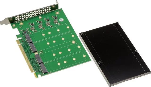Alt view image 6 of 7 - KALEA-INFORMATIQUE PCIe Gen 5.0 x16 Controller Card for 4 M.2 NVMe M Key SSD with PI6CB33402 PCIe5 64GB/s Chipset
